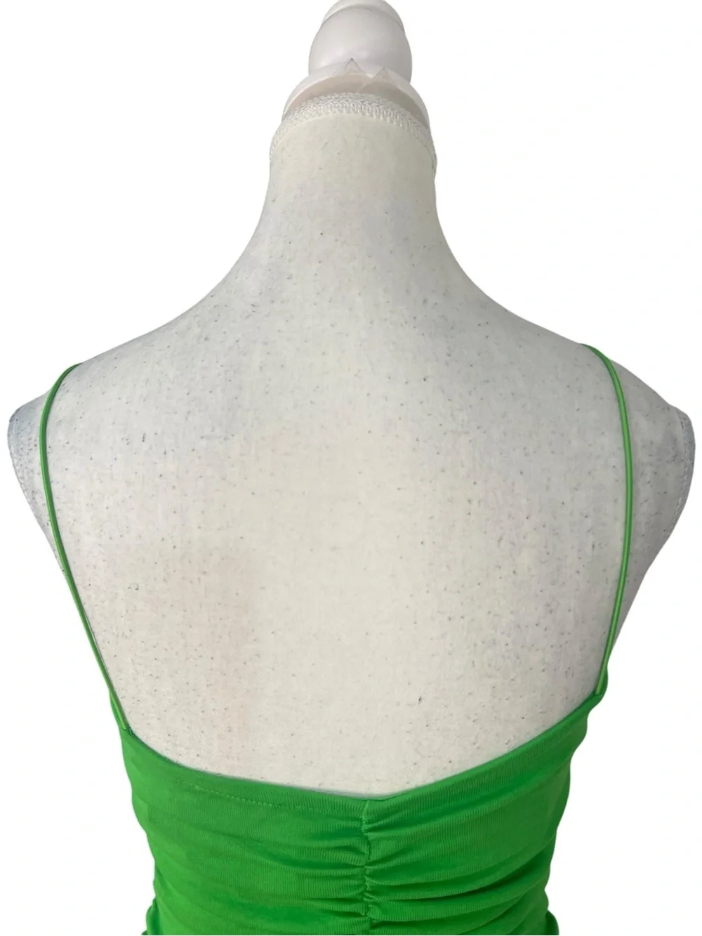 Zara Ruched V-Neck Camisole Bodysuit Green